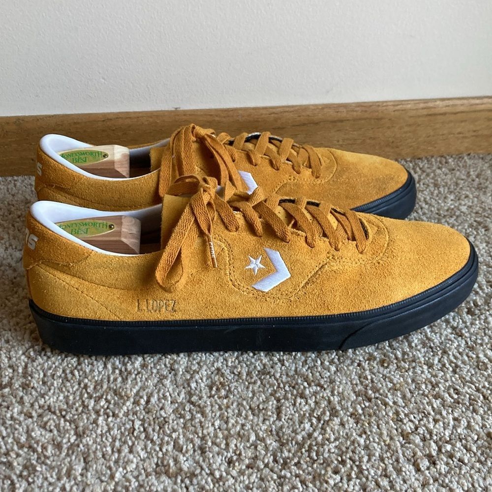 Converse CONS Mustard Louie Lopez Pro Mono Classic Suede Saffron Yellow Men’s 12 - Picture 3 of 15